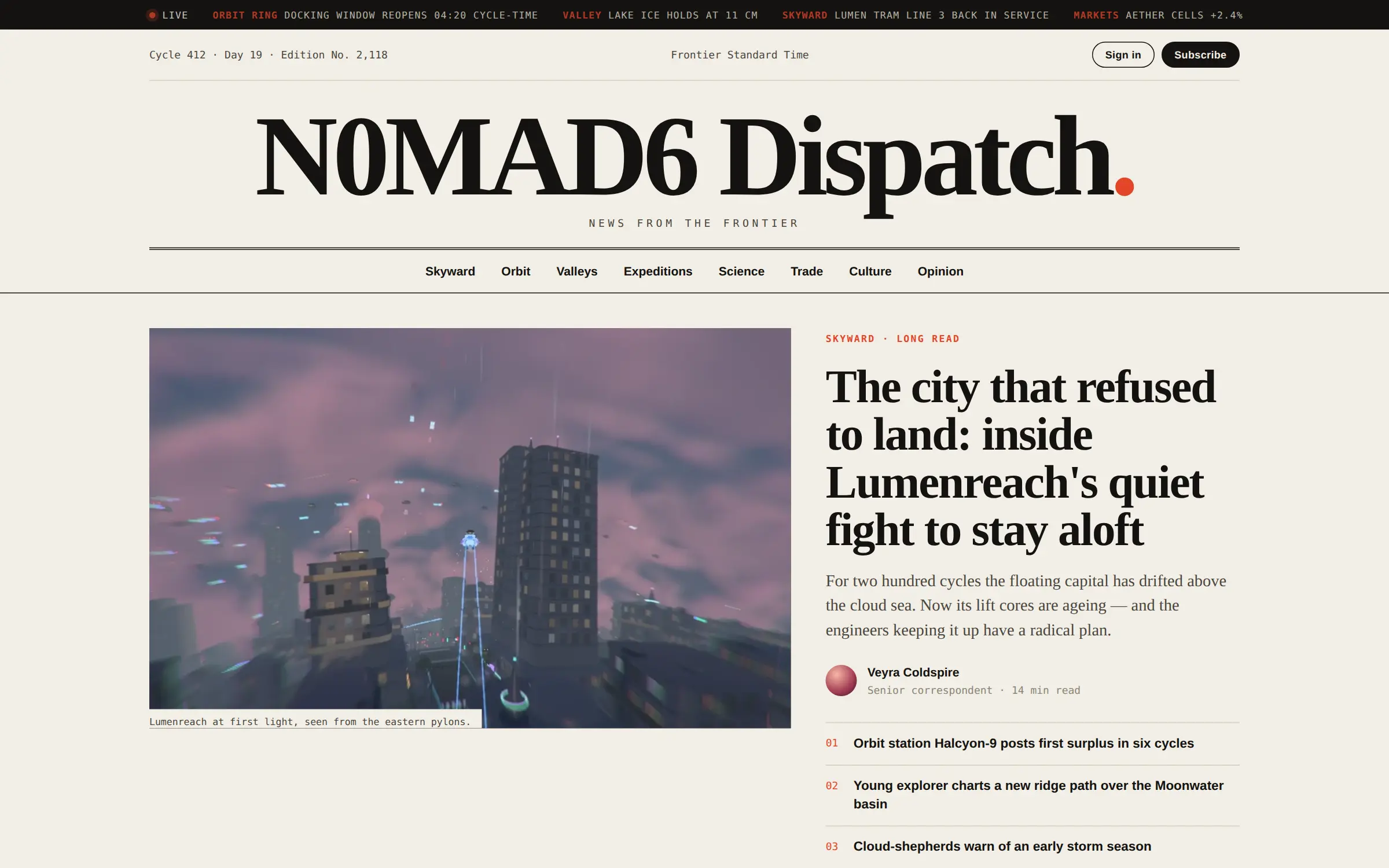 A demo news site built with Bespoke
